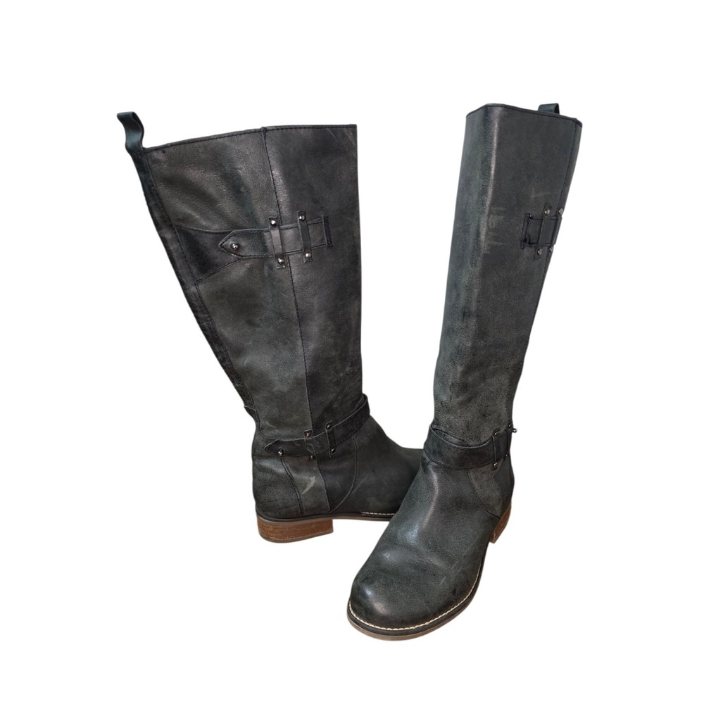 Corral P5023 Womens 9.5 Black Distressed Leather Harness Tall Riding Boots